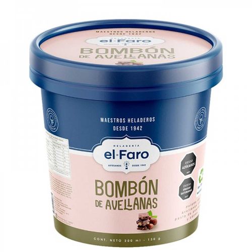 Helado El Faro Bombon Avellanas 500Ml