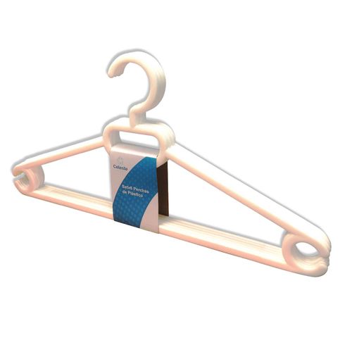 Perchas Celeste Plastico 6Un
