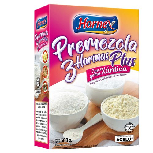 Premezcla Hornex Tres Harinas Plus 500Gr