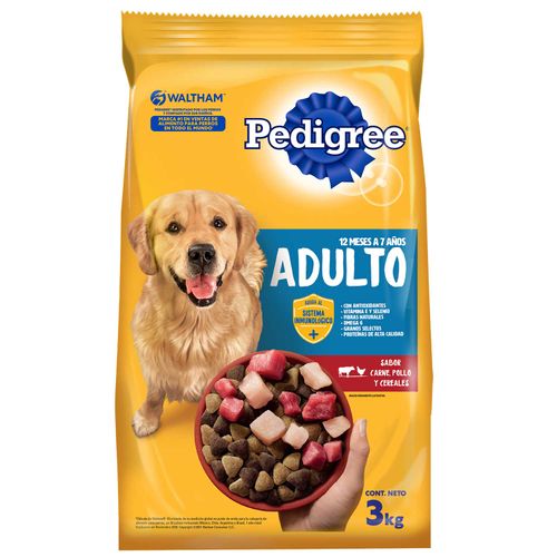 ALIMENTO PEDIGREE ADULTO CARNE,POLLO,CEREALES 3KG