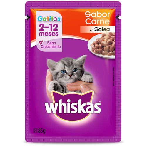 ALIMENTO HUMEDO WHISKAS GATITOS CARNE 85GR