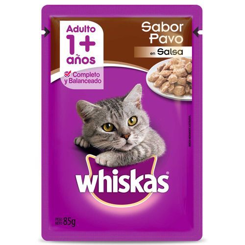 ALIMENTO HUMEDO WHISKAS ADULTO PAVO 85GR