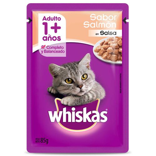 ALIMENTO HUMEDO WHISKAS ADULTO SALMON 85GR
