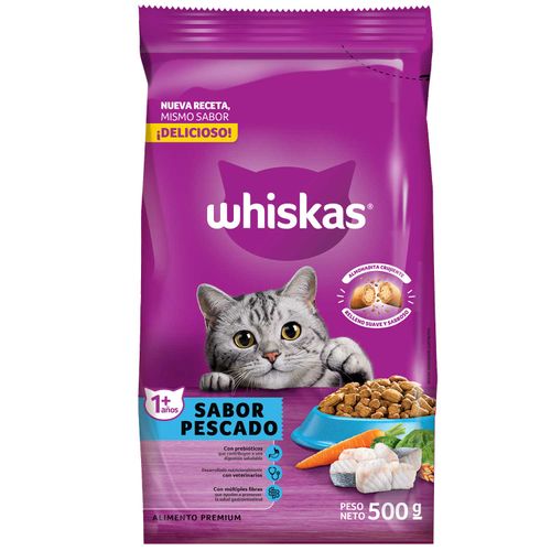 ALIMENTO WHISKAS ADULTO PESCADO 500GR