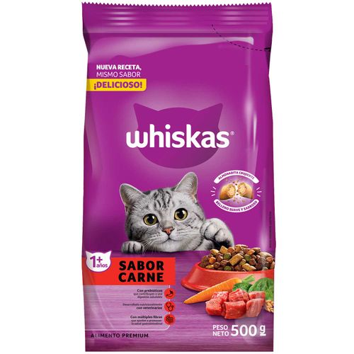 ALIMENTO WHISKAS ADULTO CARNE 500GR