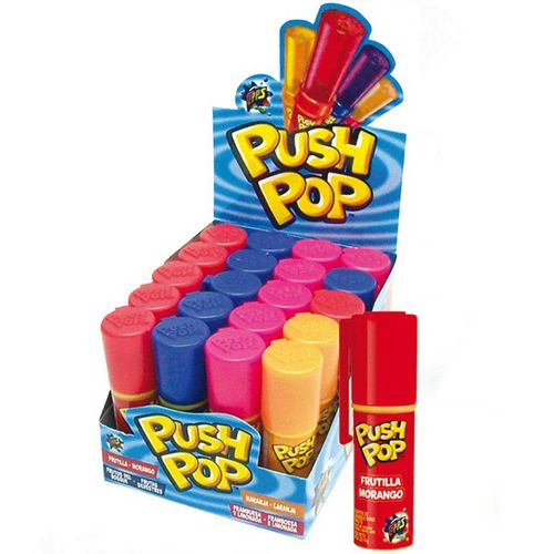 Caramelo Push Pop Strawberry 12,3Gr