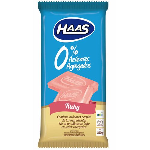 Chocolate Haas Tableta Azúcar Ruby 150Grs
