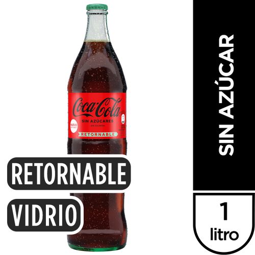 Refresco Coca Cola Sin Azucar Vidrio 1000Cc