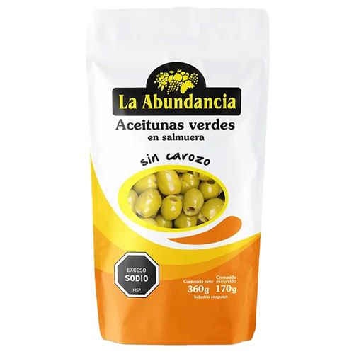 Aceituna Verde Sin Carozo La Abundancia Doy Pack 360 g