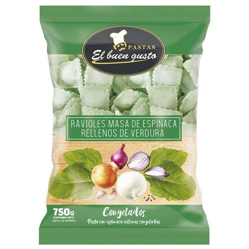 Ravioles El Buen Gusto Espinaca 750Gr .