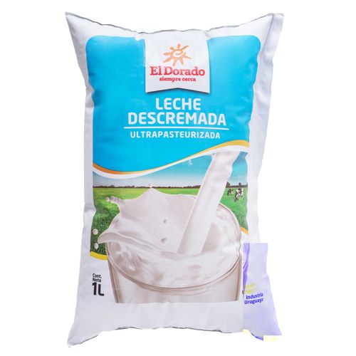 Leche El Dorado Ultrapasterizada Descremada 1Lt 0% Tenor Gra