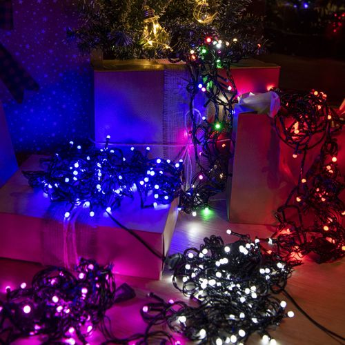 LUZ LED CONICA ROSA C/FICHA ACOPLE 100 LUCES - 9MTS