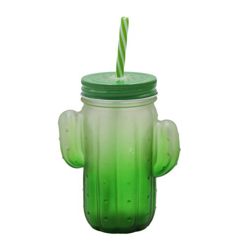 JARRO DY006 CON SORBITO VIDRIO 450ML CACTUS COLORES FUME