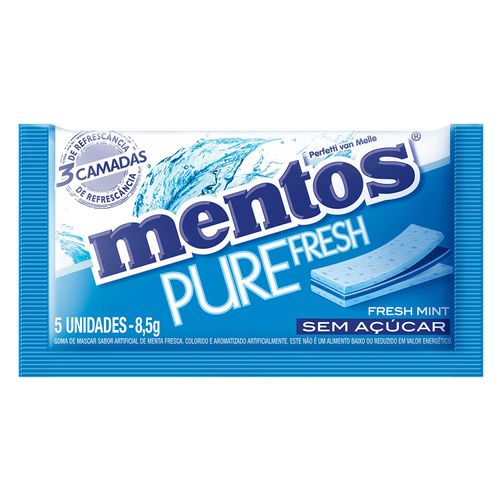 CHICLETS MENTOS GUM SIN AZUCAR PURE FRESH MINT 8.5GR