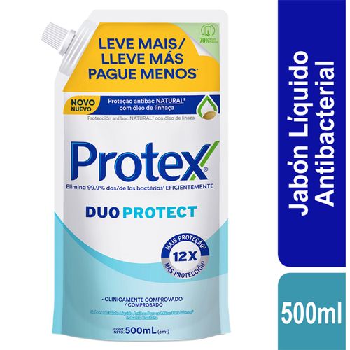 Jabon Protex Liquido Duo Protect Refill Doy Pack 500Ml