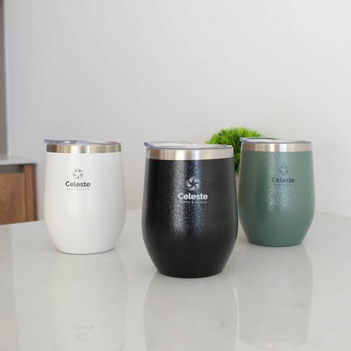 Vaso Celeste Mvf009-1 Verde Acero Inoxidable 350Ml Con Tapa