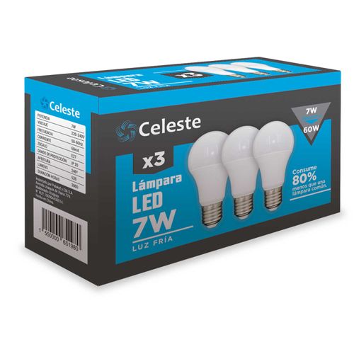 Lampara Celeste X3 Led-Fria 7W