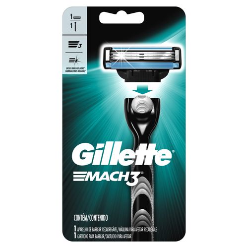Afeitadora Gillette Mach3 1Un C/Repuesto Turbo