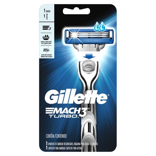 Afeitadora Gillette Mach 3 Turbo 1Un