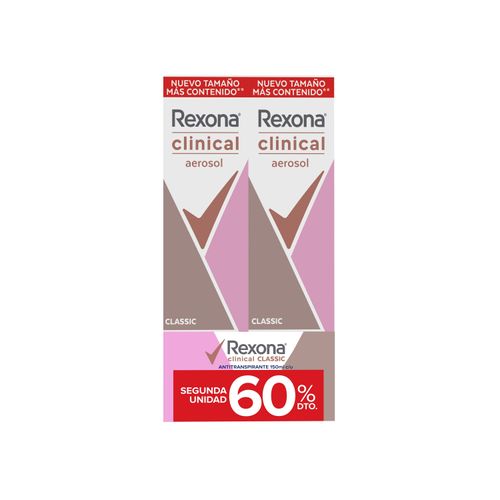 DESODORANTE REXONA CLINICAL CLASSIC 150ML PACK 2UN