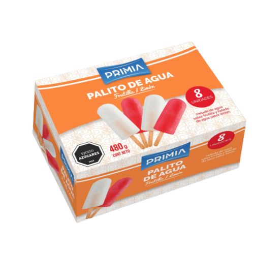 HELADO PRIMIA PALITO AGUA 8UN 480GR