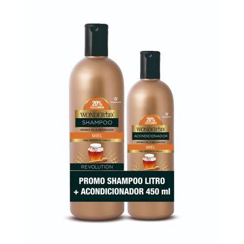 Shampoo Wondertex Miel 1 L + Acondicionador 450 ml