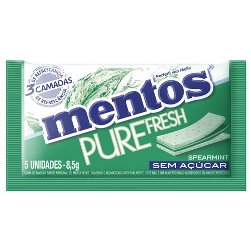 CHICLETS MENTOS GUM SIN AZUCAR SPEARMINT 8.5GR