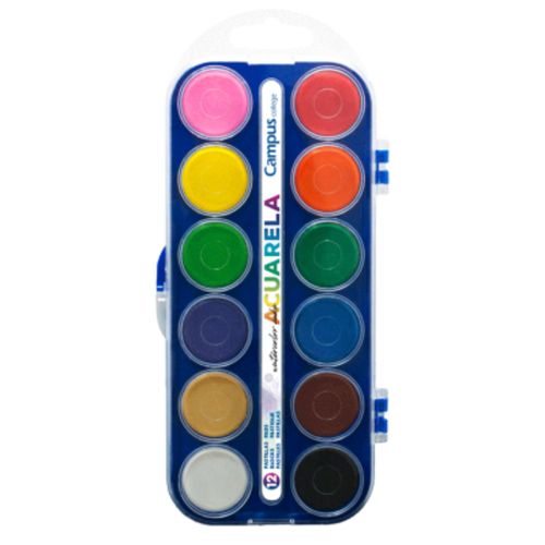 ACUARELAS CAMPUS ESTUCHE 12 UNIDADES