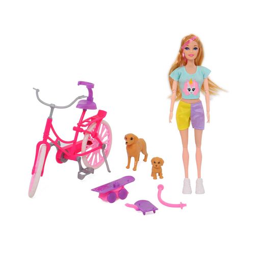 Juego De Muñeza Y Bicicleta 29 cm