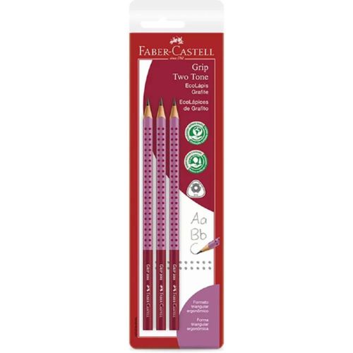 LAPIZ FABER GRIP 2 3COLORES ROSA