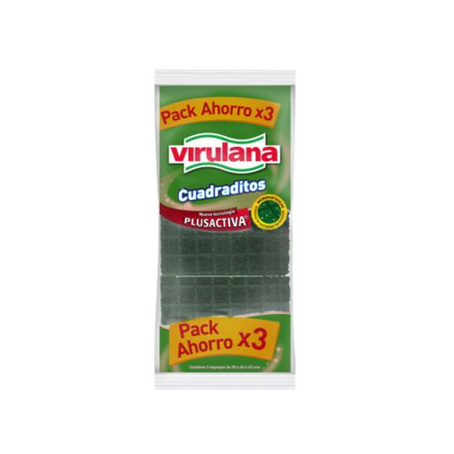 Esponja Virulana Con Cuadritos 20X10Cm 3X2