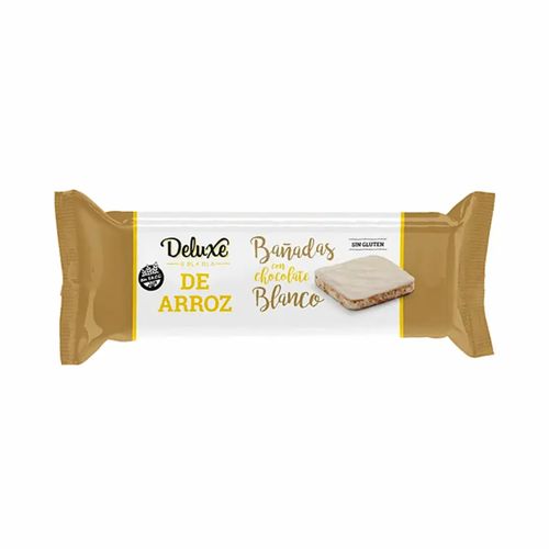 GALLETA DELUXE ARROZ BAÑADA CHOCOLATE BLANCO 115GR SIN GLUTE