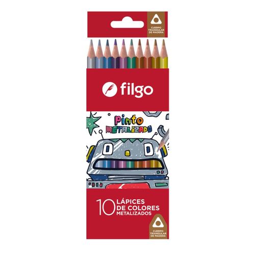 LAPICES FILGO PINTO DE COLORES METALICOS 10UN RESINA