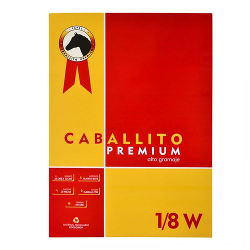 BLOCK CABALLITO PREMIUM 1/8W 20 HOJAS 25X35CM