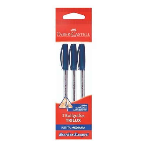 BOLIGRAFO FABER CASTELL 9198 AZUL 3UN BLISTER