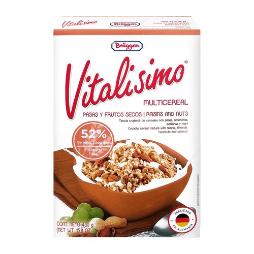 Cereales Bruggen Vitalisimo Muesli Pasas Y Frutos Rojos 450G