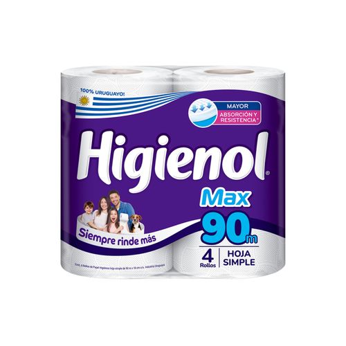 Papel Higienico Higienol Max 4Un 90 m c/u