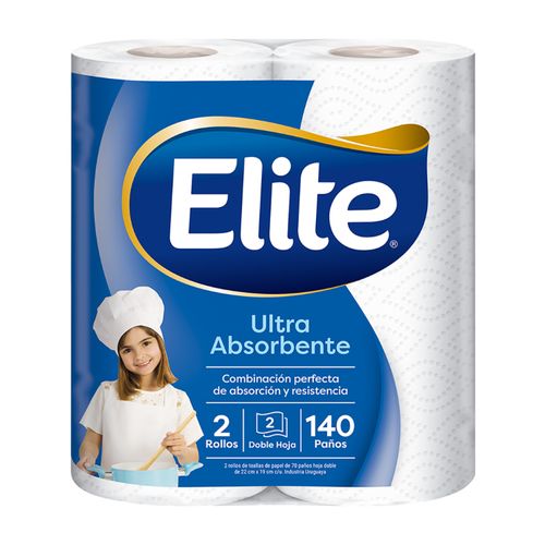 Toalla De Papel Elite Ultra 140 Paños X2