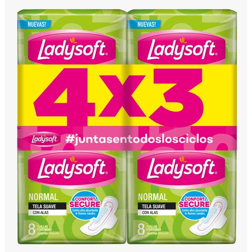 Toalla Femenina Ladysoft Normal Con Alas 8Un 4X3
