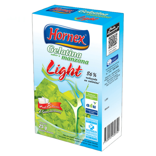 Gelatina Hornex Light Manzana 25Gr