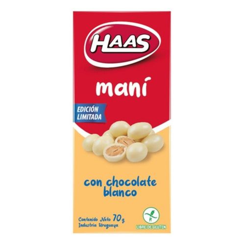 Mani Haas Con Chocolate Blanco 70Gr