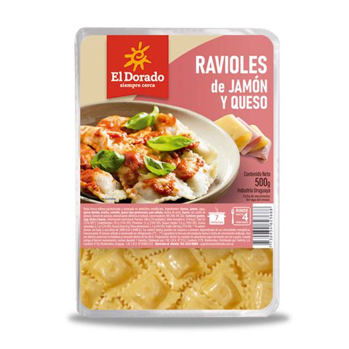 Ravioles El Dorado Jamon Y Queso Doy Pack 500 g