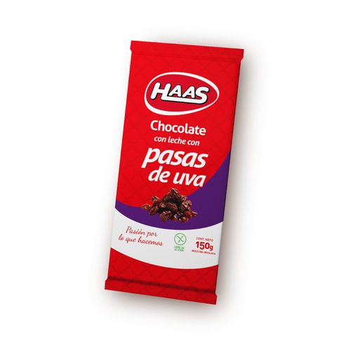 Chocolate Haas Pasas De Uva 150Gr