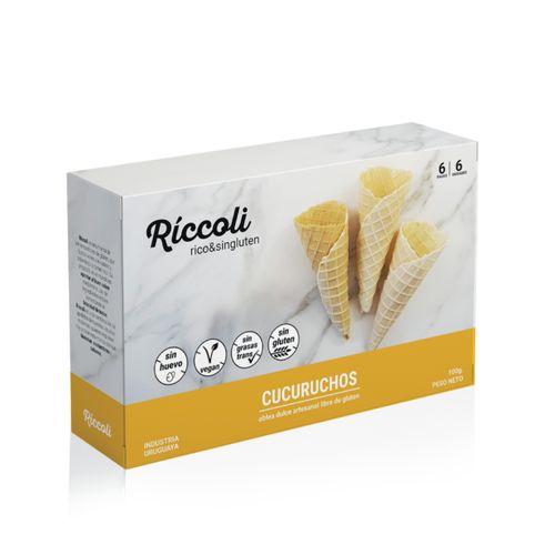 CUCURUCHO RICCOLI SIN GLUTEN 100GR 6UN