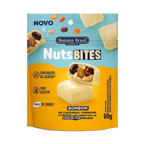 BOMBON NUTS BITES FRUTOS SECOS CHOCOLATE BLANCO 11X29X15CM G