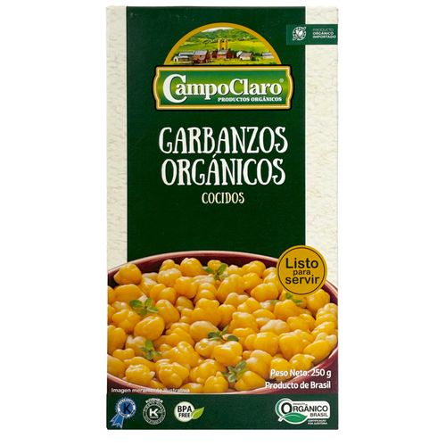 GARBANZOS CAMPO CLARO COCIDOS ORGANICOS 250GR