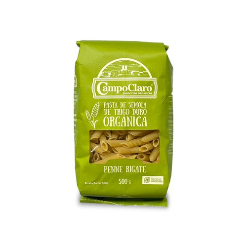 FIDEOS CAMPO CLARO PENNE TRIGO DURO 500GR ORGANICO