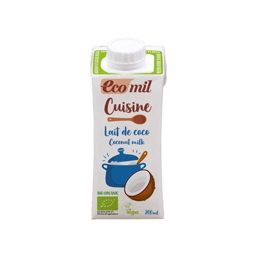 Crema Ecomil Coco 200Cc Orgánico Gf, Sin Gluten, Vegano