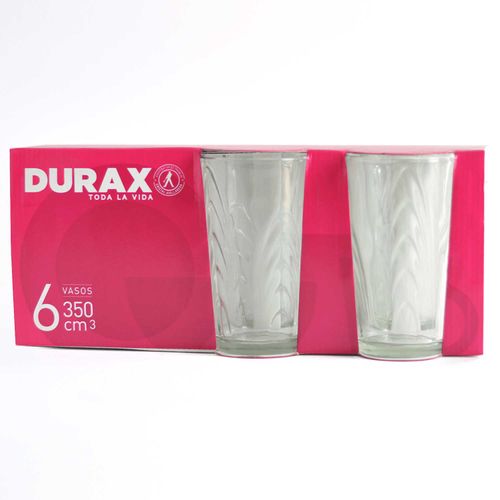 VASOS DURAX CORALINE VIDRIO 6UN