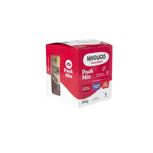 HAMBURGUESAS MANDUCAS SIN GLUTEN MIX LENTEJAS GARBANZO MIJO
